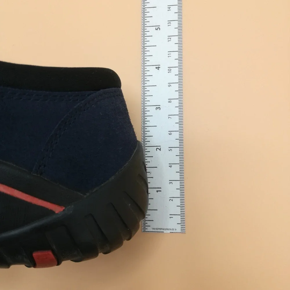 Lands End Shoes Womens Loafers All Weather Navy Suede Leather Slip On Zipper 6